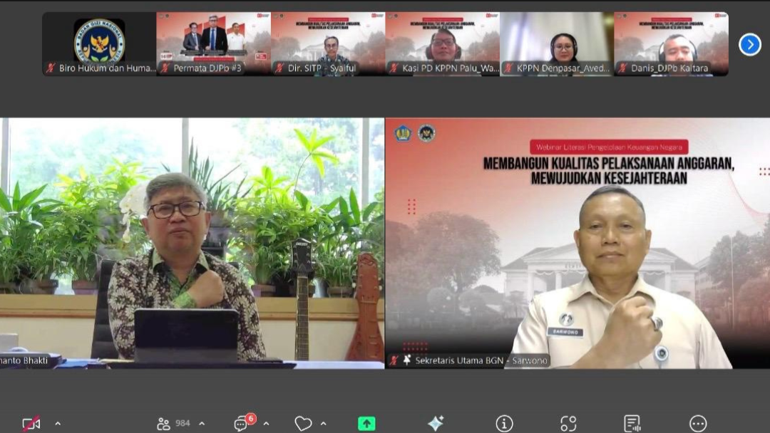 Tingkatkan Kualitas Anggaran, BGN Bengkulu Tengah dan Kemenkeu Selenggarakan Webinar Literasi Keuangan